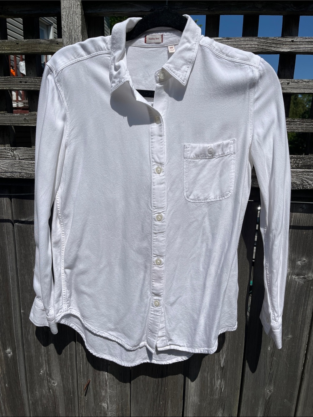 Sunday Best white button down shirt NWOT Rayon